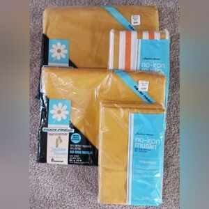 JC Penney~Complete No-Iron Muslin Full size Sheet Set- NOS VINTAGE!